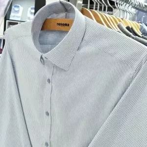 [레노마]슬림핏/ 카치온 스판 스트라이프 긴소매 셔츠 RPSSL0553 BU_US