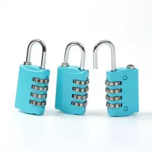 (영달철물) 넘버락 4자리 번호 자물쇠 3p세트(A) (블루)잠금 열쇠 암호 락커 다용도 캐리어 잠금고리 걸쇠