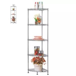 메탈코너랙 5단 코너선반 틈새수납장 욕실 무타공선반