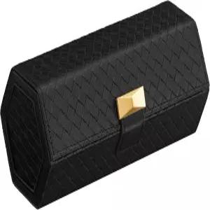 송믹스 로네 컬렉션 - 3가지 시계 여행용 케이스 헥사곤 롤 직조 엠보싱 PU 가죽 숨겨진 수납 기능이 있는