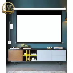 빔 92인치 프로젝터 고화질 전동 스크린 대형 롤스크린 학원