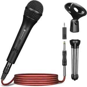 16피트 XLR에서 1/4인치 오디오 케이블을 갖춘 노래방 마이크를 노래하는 SonixForce 프로페셔널 다이내믹