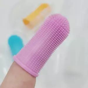 강아지 고양이 실리콘 칫솔 반려 동물 손가락 브러쉬 [포미런]