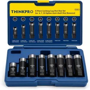 씽크프로 스플린 소켓 세트-8피스 휠 잠금 키 스플라인 러그 너트 6개 7개 10포인트 ta23-21/22 ta20-17/19