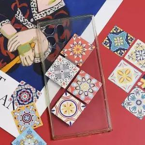 레트로 패턴 스티커 빈티지꽃