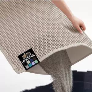 고릴라 그립 벌집 고양이 쓰레기통 매트 2겹 트래핑 폐기물 부드러운 발 용품 및 실내 필수품 트랩 과잉