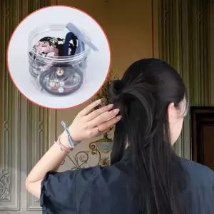 ( )데일리 고무줄 머리끈 12 종 세트 믹스 대용량 안아픈 여아