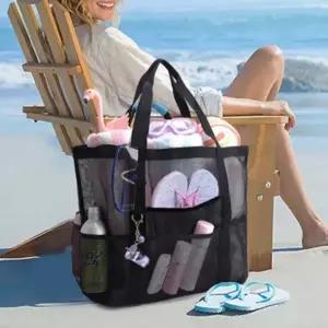 ( )대용량 메쉬 비치백 망사 물놀이 휴가 빅사이즈 가방