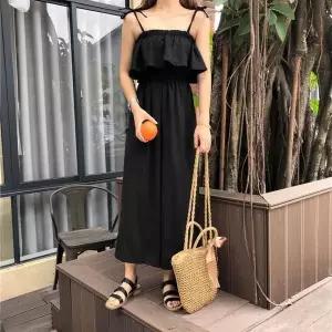 [하프클럽/셀러허브_여성트랜드패션]여리핏 프릴 끈나시 점프수트 JSC-d0109