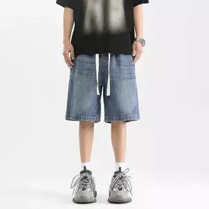 [하프클럽/셀러허브_여성트랜드패션]버뮤다 워싱 데님 밴딩 숏팬츠 MFNC-05018