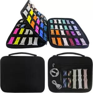 미야미 라이 48 슬롯 시계 밴드 보관 가방 대부분의 스트랩에 맞는 휴대용 케이스 홀더 정리함 가방만