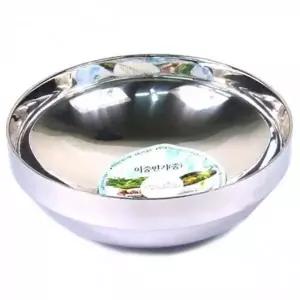 ( )bns 모던 스텐 이중구조 면기 21cm 중형 깔끔한면기 그릇