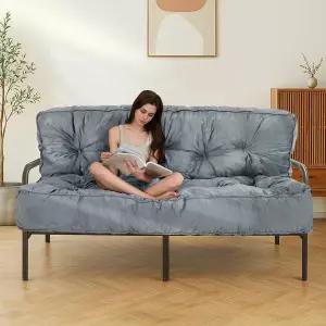 MAXYOYO 8인치 접이식 매트리스 풀 사이즈 초박형 소파 침대 벨벳 바닥 (프레임 제외)