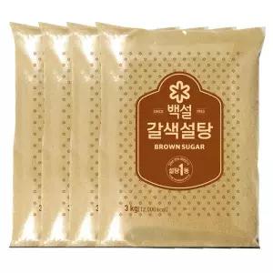 백설 갈색 설탕 흑설탕 베이킹 요리 대용량 3kg 4봉 백설 갈색 설탕 3kg 4봉 MNA