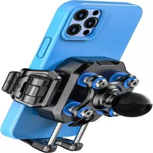 진동 감쇠기가 장착된 BRCovAN 1인치 볼 폰 마운트 홀더 RAM B 사이즈 더블 소켓 암 5.4-7.2인치 휴대폰