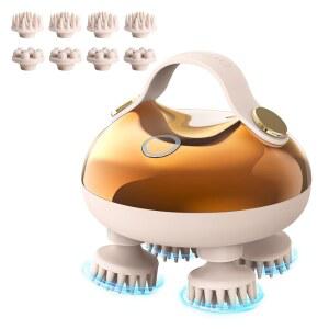 아르보리프 전기 마사지기 스트레스 , 5 in 1 128 마사지 노드, 8 탈착식 발톱 고양이 긁힘기를 사용한 방수 헤어 마사지, 아빠 엄마를 위한 선물