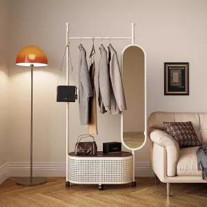 의류매장행거 거울부착 나무바구니 스탠드행거 옷가게