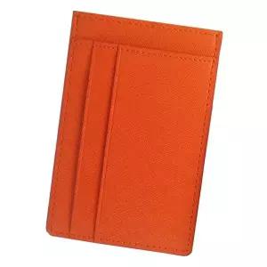 슬림 인조가죽 카드지갑 오렌지 휴대용 신용카드 교통카드 지갑