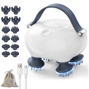 IOKNA 마사지기, 엉킴 방지 디자인의 휴대용 12가지 마사지 헤드가 있는 헤어 3가지 모드, 어버이날 선물, , 아빠를 위한 선물