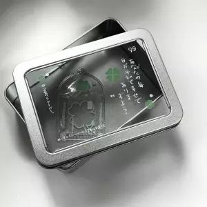 행운 네잎클로버 틴케이스 일본 감성 스티커 반지 악세사리 귀걸이