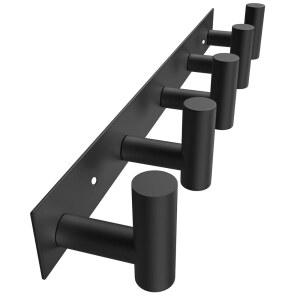 VAEHOLD 블랙 모자 코트 로브 5개 후크 가방 열쇠 수건용 1팩 벽걸이