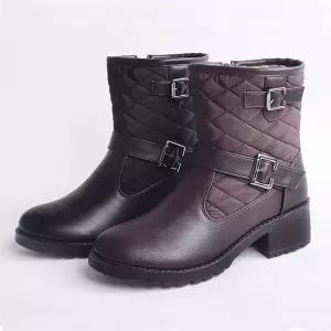 겨울장화 여성 버클 미들 털부츠 안감 퍼 겨울 방한화 패딩부츠