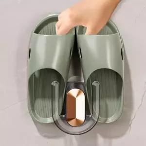 ( )다용도 만능 접착식 실내화 슬리퍼 거치대 소품 수건 인테리어 신발 받침대 화장실 꽂이