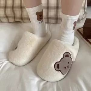 실내화 사무실화 곰돌이 고급형 슬리퍼 사이드 거실 털