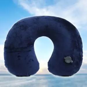 목베개 휴대용 여행 네이비 에어 쿠션 장거리 여행용 용쿠션 배게 펌프배게 기내용품