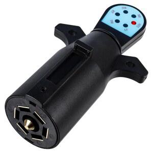 WUSHIXAN 트레일러 라이트 테스터, 빨간색 LED가 장착된 7핀 플러그 소켓 회로 문제 진단 및 수정을 위한 7방향 테스터