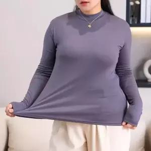 [하프클럽/셀러허브_여성트랜드패션]빅사이즈 스판 반폴라 티셔츠