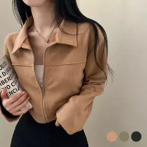 [하프클럽/셀러허브_여성트랜드패션]SD-260147 자켓 오버핏 스웨이드 크롭 버