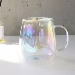 [셀러에이드]오로라 디자인 유리컵 머그잔 내열 유리 물컵 400ml