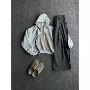 가을 후드 카디건 깅엄체크 리버시블 올드머니 남자집업가디건 ible3