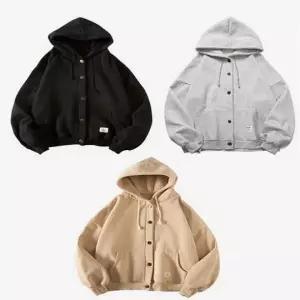 [셀러에이드]남성 기모 후드집업 오버핏 겨울 무지 후드티