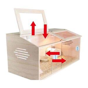 루틴 닭 항온 사육 상자 원목 육추 전용 애견실 양문 조경 빌라 햄스터 케이지