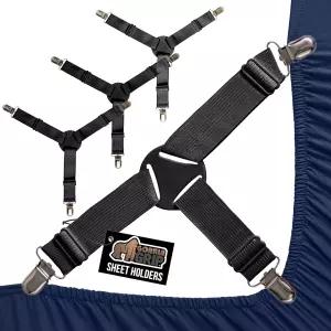 고릴라 그립 특허 출원 중 침대 시트 홀더 금속 클립이 있는 조절 가능한 탄성 패스너 제자리에 고정되는