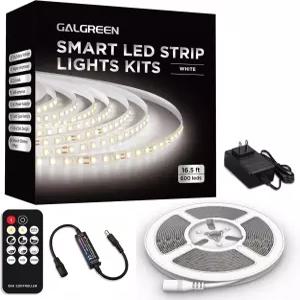 갤그린 화이트 LED 스트립 조명 16.4피트 디밍 스마트 라이트 6500K 밝은 일광 강력 밴티 미러용 600개의