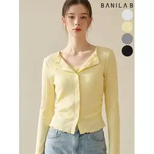 바닐라비 [단독 10% 쿠폰] 여성 사이드 셔링 골지 니트