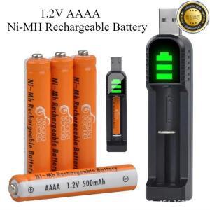 스타일러스 펜 장난감용 1.2V AAAA Ni-MH 충전식 배터리 Bluetooth 이어폰 크기용 USB