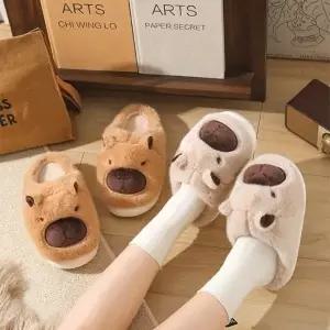 푹신한 겨울 실내화 귀여운 캐릭터 실내화 슬리퍼 남성