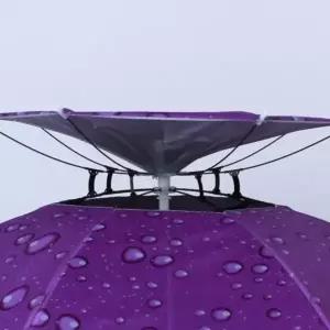 ( )머리에 쓰는 2단 우산 모자 대형 퍼플 헬멧 머리에쓰는