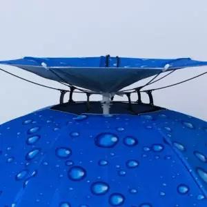 ( )머리에 쓰는 2단 우산 모자 중형 블루 헬멧 머리에쓰는