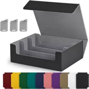 UAONO 트레이딩 카드 보관함 10개의 칸막이와 3개의 스토퍼가 있는 1800개의 슬리브 MTG PTCG YGO 스포츠