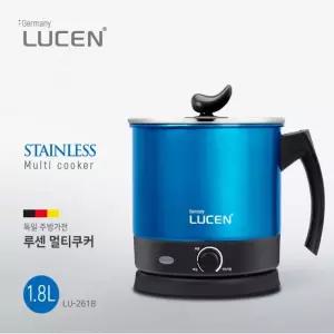 [원삼안전] 1.8L 멀티쿠커 블루 전기 라면포트 무선 캠핑 휴대용 커피 루센261B 포트 (본품)