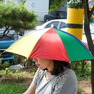 ( )모자처럼 쓰는 우산 레인보우 60cm 모자우산