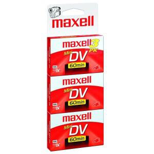 MAXELL 298016 3팩 DV 프리미엄 비디오 카세트 미니 60분 등급