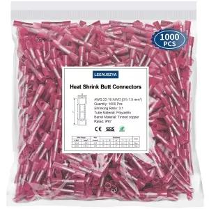 1000개의 열수축 버트 커넥터 보트 자동차 해양 가정 차고 산업용 22-16 AWG 방수 전기 절연 크림프 와이어