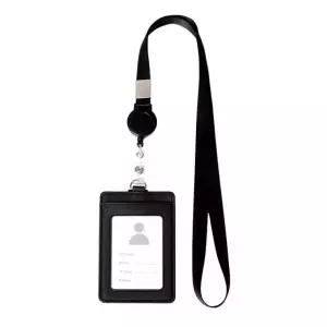 [원삼안전] 케이스 사원증 블랙 카드지갑 릴홀더 목걸이 (본품)