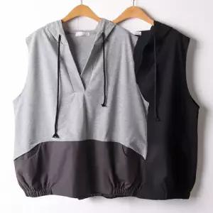 위쉬몰 IR V넥오픈배색후드조끼(I435H503) 빅사이즈 (32370902A)